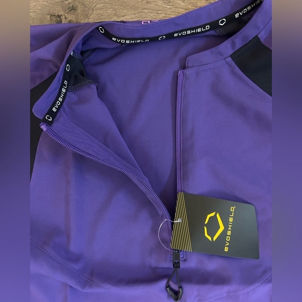 NWT EvoShield Men's Purple & Black Pullover 1/2 Zip Shirt Size Small - Picture 3 of 10